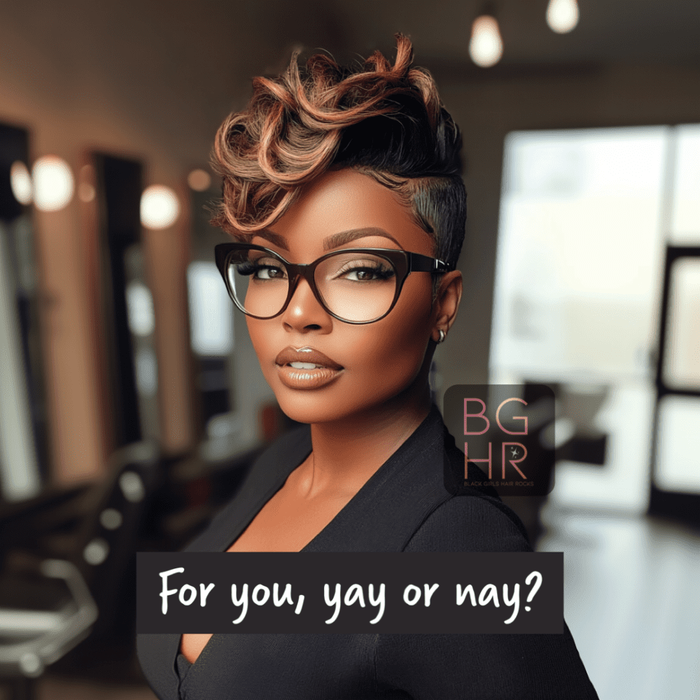 Sophisticated and stylish business pixie cut on a woman in a corporate setting